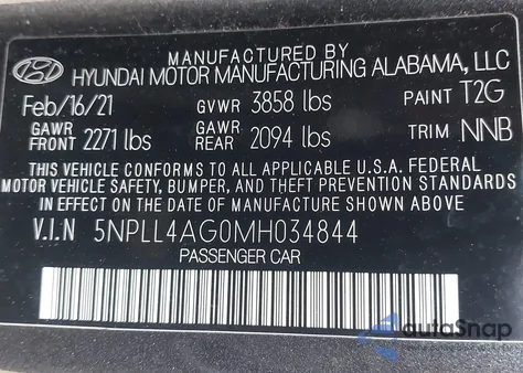 2021 Hyundai Elantra Se z USA, uszkodzony, nr VIN 5NPLL4AG0MH034844